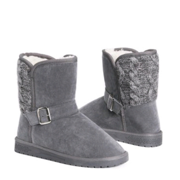 Muk Luk Grey Jada Faux Fur Boots